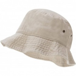 Bucket Hats 100% Cotton Bucket Hat for Men- Women- Kids - Summer Cap Fishing Hat - Putty - C218DODNUZX $24.50