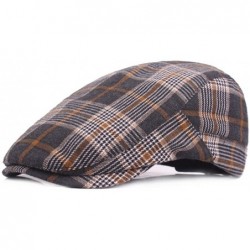 Newsboy Caps Men's Fashion Newsboy Hats Golf Peaked Cap Cotton Plaid Flat Driving - Style3 Khaki - CU18G44A6M2 $31.56