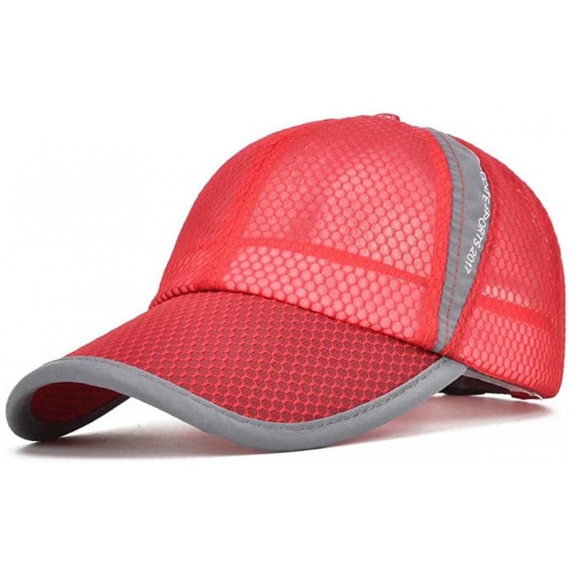 Sun Hats Unisex Summer Baseball Hat Sun Cap Lightweight Mesh Quick Dry Hats Adjustable Cap Cooling Sports Caps - Red - C218DI...