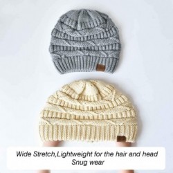 Skullies & Beanies Knit Beanie Hat for Women Oversize Chunky Winter Slouchy Beanie Hats Ski Cap - Dark Grey - CS18ADSS74L $18.78