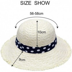 Sun Hats Women Straw Sun Hats Summer Beach Cap Foldable Floppy Packable Wide Brim Hat - 016 Beige Dot Bowknot - C2193WR740R $...