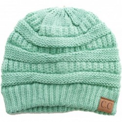 Skullies & Beanies Trendy Warm Chunky Soft Stretch Cable Knit Beanie Skull Cap Hat - Sage - CK185R3QDIE $21.72
