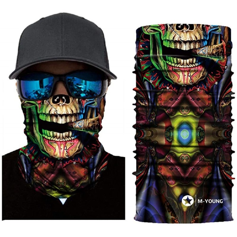 Balaclavas Skull Face Mask Bandanas- Neck Gaiter- Headwear- Magic Scarf- Headband for dust Sun Wind - Ac337 - C618R6SRSLH $21.37