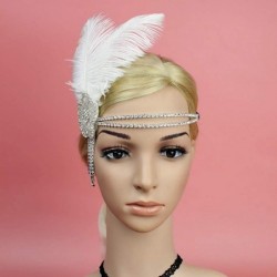 Headbands Headband Rhinestone Hairband Hollywood Headpiece - White - CE18XTMGGUS $23.16