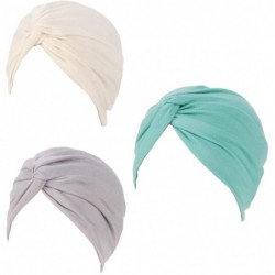Skullies & Beanies 3Pack Womens Chemo Hat Beanie Turban Headwear for Cancer Patients - Style 4 - C718XT5MU4Q $22.45