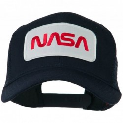 Baseball Caps NASA Logo Embroidered Patched Mesh Back Cap - Navy - CF11KNJPOVF $25.76