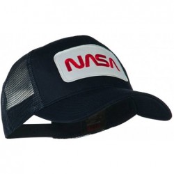 Baseball Caps NASA Logo Embroidered Patched Mesh Back Cap - Navy - CF11KNJPOVF $28.44