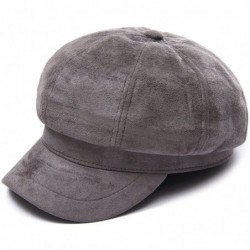 Newsboy Caps Women Corduroy- Newsboy Cap Cabbie Painter Beret Cloche Cotton Visor Hats - Grey - CU188MMM8LN $20.73