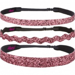 Headbands Women's Adjustable NO SLIP Bling Glitter Headband Mixed 3pk (Mixed Pink Rose 3pk) - Mixed Pink Rose 3pk - C612FUOYR...