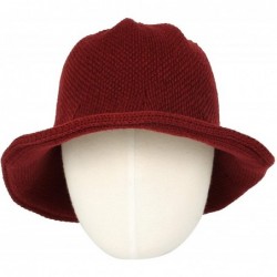 Bucket Hats Wool Winter Floppy Short Brim Womens Bowler Fodora Hat DWB1105 - Wine - CA18KGX6YA7 $44.35