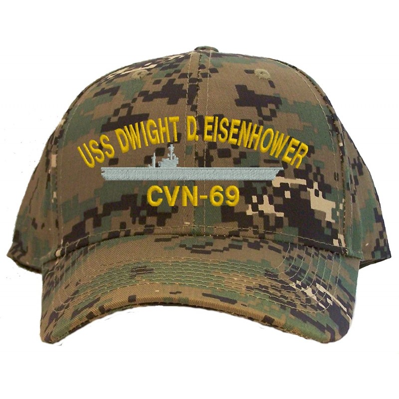 Baseball Caps USS Dwight D. Eisenhower CVN-69 Embroidered Baseball Cap - Digital Camo - CS11EUA5FIJ $31.70