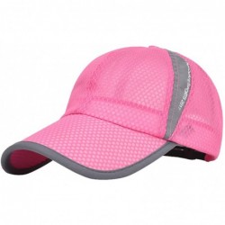 Baseball Caps Unisex Mesh Tennis Cap Outdoor Anti-UV Quick Dry Adjustable Running Baseball Hat - Pink - C118RW3NQEC $22.67