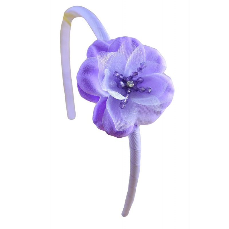 Headbands Girls Madeline Ribbon Wrapped Headband (Purple) - Purple - C1116FSL589 $22.48