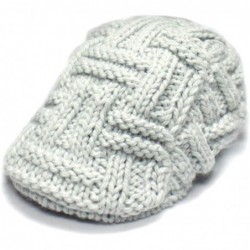 Newsboy Caps Solid Tangle Knit Ivy Hat - Light Grey - CM110MQG6ZR $59.30