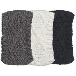 Skullies & Beanies 3 Pack Womens Winter Knit Headband & Hairband Ear Warmer & Beanies - Black-white-gray - CD18579CIIE $32.67