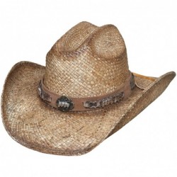 Cowboy Hats Montecarlo Bullhide Hats Cold Blooded Raffia Straw Western Cowboy Hat - CG11VJ69JGR $62.29