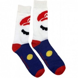 Skullies & Beanies Super Mario Bros Mario Beanie Knit Hat- Socks and Lanyard Gift Bundle Red - C218Z7S5UOT $34.70