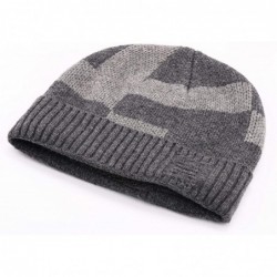 Skullies & Beanies Men's Winter Hat Warm Knitted Wool Thick Beanie Skull Cap for Men Women Gifts - Dark Gray3 - CB193C7IZAY $...