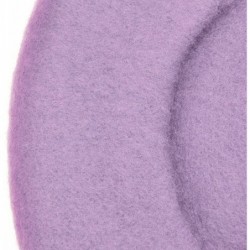 Berets Women Wool Beret Hat Solid Color French Style Warm Cap - Purple - C918LRWH0OA $26.87