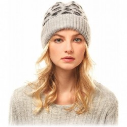 Skullies & Beanies Women Fashion Winter Fall Soft Knitted Multi Color Animal Print Cat Ear Beanie Hats - C218YDCQIE0 $14.03