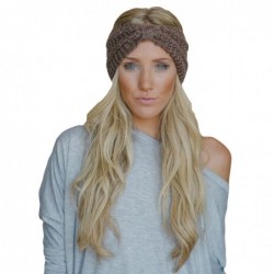 Headbands Women's Bowknot Design Winter Warm Twist Knitted Wool Headgear Crochet Headband Head Wrap Hairband(Dark Grey) - CI1...