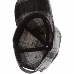 Baseball Caps Men's Wool Blend Baseball Cap with Adjustable Size Strap - Plaid Black - CX18HA44ALQ $28.87