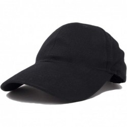 Baseball Caps Unisex Fine Brushed Cotton Cap Adjustable Hat with 6 Panels - Structured - Black - CL11951310D $11.56