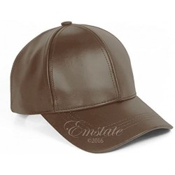 Baseball Caps Genuine Cowhide Leather Adjustable Baseball Cap Made in USA - Brown - C311D5VP7F1 $36.24