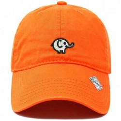 Baseball Caps Elephant Dad Hat Cotton Baseball Cap Polo Style Low Profile - Orange - CC18NKO7QWC $26.18