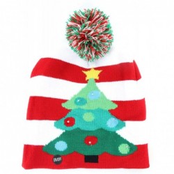 Skullies & Beanies LED Light up Hat Ugly Sweater Holiday Xmas Beanies - X-mas Tree - CU18AUW9KH8 $13.54