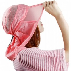 Sun Hats Women Sun Protection Hat-Ultra Thin Lightweight Foldable Garden Flap Cap - 06-watermelon Red - CV12EMMFWPV $16.23