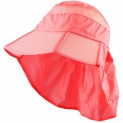 Sun Hats Women Sun Protection Hat-Ultra Thin Lightweight Foldable Garden Flap Cap - 06-watermelon Red - CV12EMMFWPV $22.99