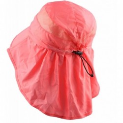 Sun Hats Women Sun Protection Hat-Ultra Thin Lightweight Foldable Garden Flap Cap - 06-watermelon Red - CV12EMMFWPV $22.99