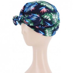 Skullies & Beanies Shiny Flower Turban Shimmer Chemo Cap Hairwrap Headwear Beanie Hair Scarf - Navy - CG18WYGQT54 $22.21