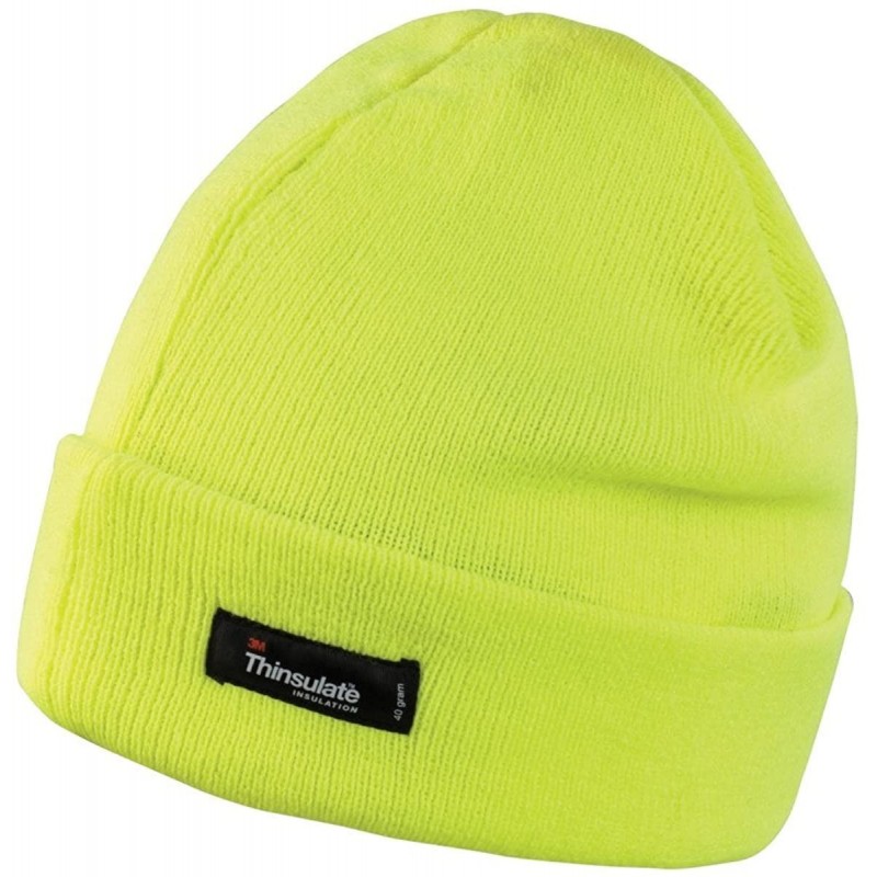 Skullies & Beanies Unisex Lightweight Thermal Winter Thinsulate Hat (3M 40g) - Fluoresent Yellow - CD11HCND8HH $12.22