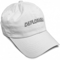 Baseball Caps Custom Soft Baseball Cap Destruction Word Deplorable A Embroidery Twill Cotton - White - CB195OSAREW $31.99