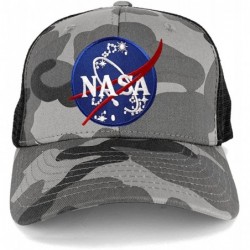 Baseball Caps NASA Insignia Space Logo Embroidered Iron on Patch Adjustable Trucker Cap - Urban Black - CD12NG82XQF $31.36