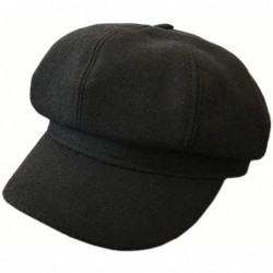 Newsboy Caps Newsboy Hat for Women Beret Classic Gatsby Bakerboy Paperboy Flat Cap - Black-wool - CS18XIUD029 $25.70