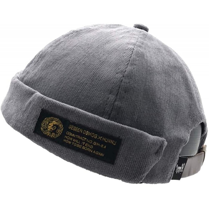 Skullies & Beanies Docker Leon Harbour Hat Watch Cap Breathable Mesh Design Retro Brimless Beanie Hat Unisex - Gray - CQ18I4D...