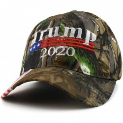 Baseball Caps Trump 2020 Embroidered USA Flag Designed Bill Baseball Cap - Camo - CJ18ZN7D93Z $17.47
