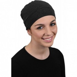 Skullies & Beanies Womens Soft Sleep Cap Comfy Cancer Wig Liner & Hair Loss Cap - Dark Heather Grey - CQ12D77LMJ7 $27.90