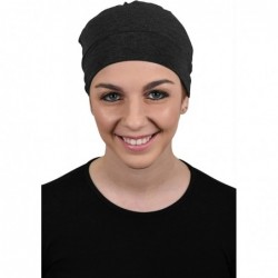 Skullies & Beanies Womens Soft Sleep Cap Comfy Cancer Wig Liner & Hair Loss Cap - Dark Heather Grey - CQ12D77LMJ7 $27.58