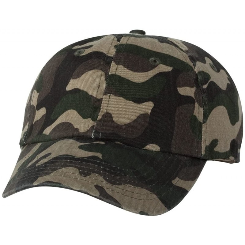 Baseball Caps Camouflage Cotton Twill Adjustable Baseball Caps - Green Camo - CH11Y1H3RGJ $19.38