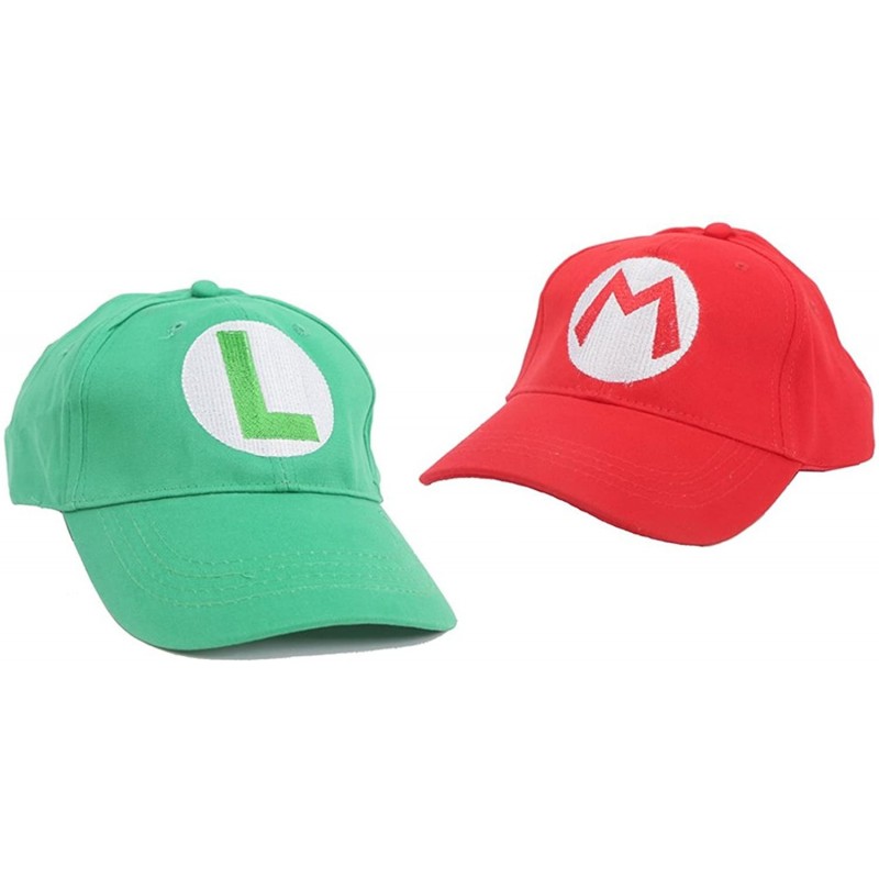 Baseball Caps Super Mario Bros Hat Baseball Caps Anime Cosplay Accessories Cap Red/Green - Red+ Green - CA18X9UREAI $23.24