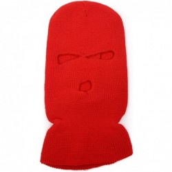 Balaclavas Unisex Knit Face-Cap with Eyes and Mouth Openings - Red - CN11545B99J $18.56