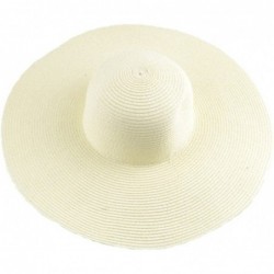 Sun Hats Womens Beach Hat Striped Straw Sun Hat Floppy Big Brim Hat - Beige - CS1986QWSN6 $42.02