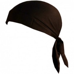 Skullies & Beanies Skull Cap Biker Caps Headwraps Doo Rags - Black Wicking Fabric - CI187IOYTXW $25.96