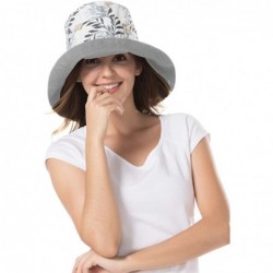 Bucket Hats Women Wide Brim Sun Hats Foldable UPF 50+ Sun Protective Bucket Hat - Printing-grey - CI18T6RQAIL $31.29