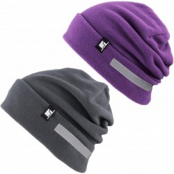 Skullies & Beanies Fleece Winter Functional Beanie Hat Cold Weather-Reflective Safety for Everyone Performance Stretch - CY18...