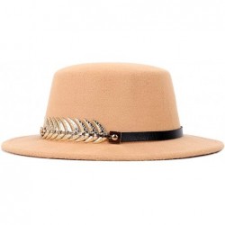 Fedoras Unisex Fashion Fedora Hat Classic Jazz Caps Vintage Bowler Hat with Feather - Coffee - CH18QE39LDY $39.84